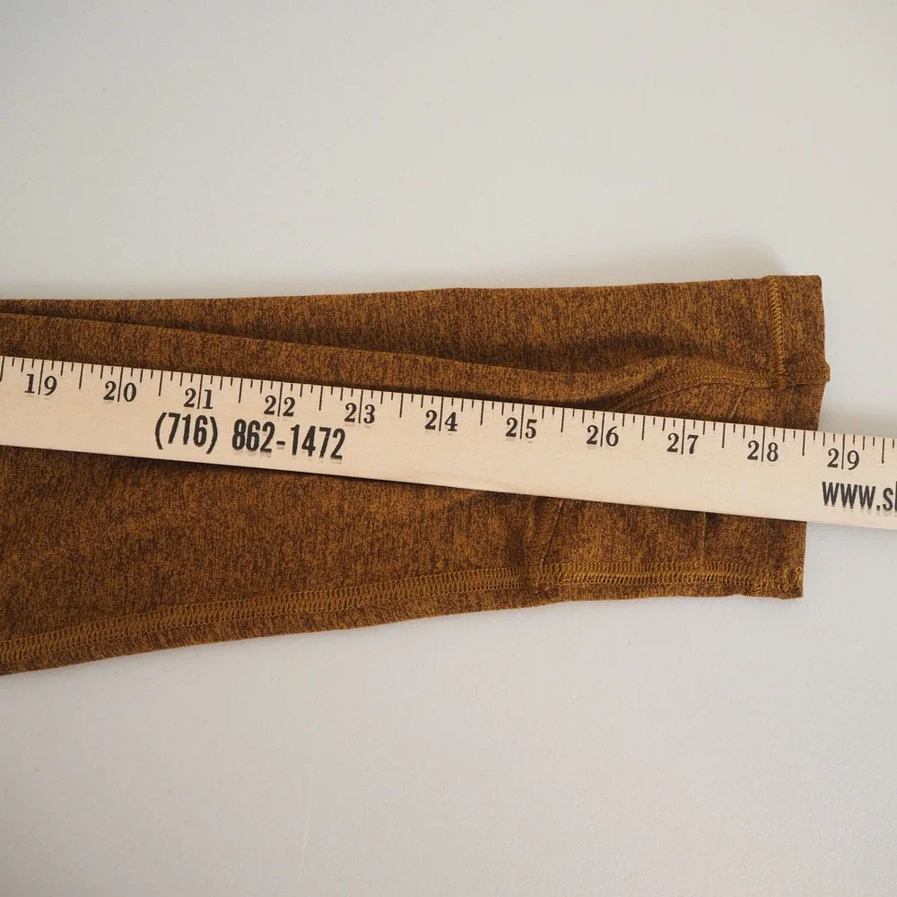 Athleta Uptempo II‎ Hoodie Sweatshirt Large Brown Heather Longsleeve Funnel Neck - Picture 7 of 9